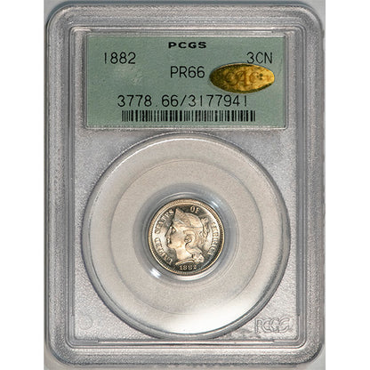 (3778) 1882 3CN PCGS PR66 Gold CAC