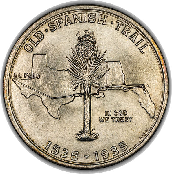(9376) 1935 50C Spanish Trail CACG MS66 CAC
