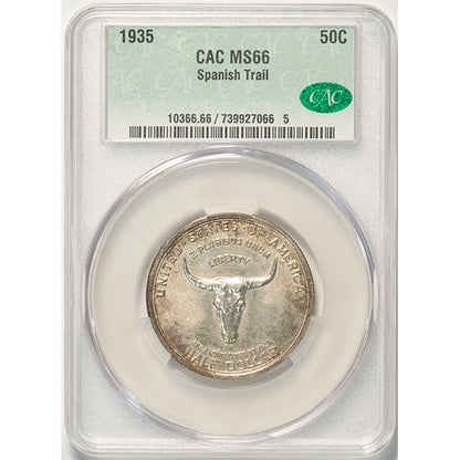 (9376) 1935 50C Spanish Trail CACG MS66 CAC