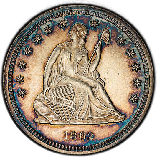 (5456) 1862 25C PCGS MS64