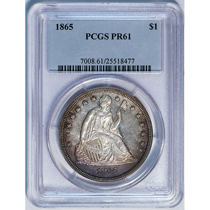 (7008) 1865 $1 PCGS PR61
