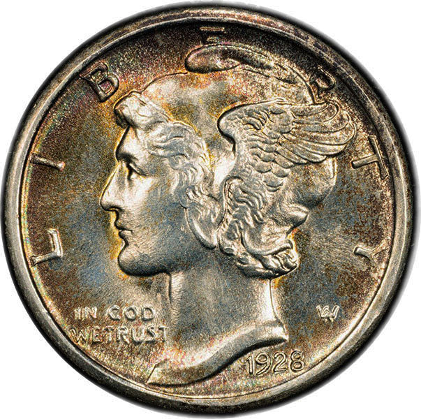 (4969) 1928-D 10C PCGS MS64FB