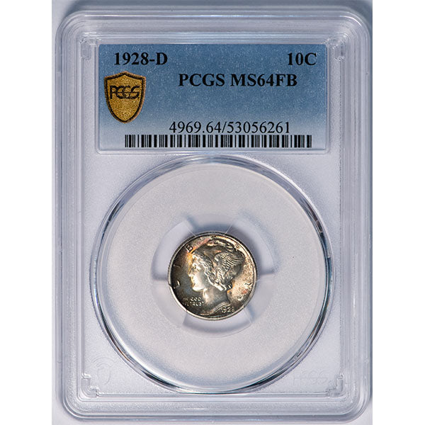 4969) 1928-D 10C PCGS MS64FB – HLRC.com