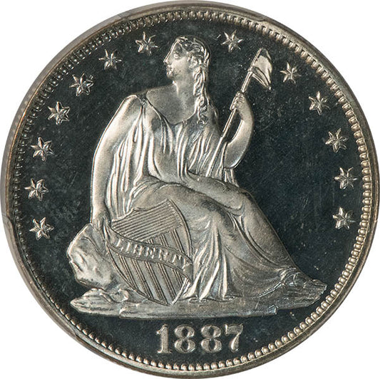 (6448) 1887 50C PCGS PR66+DCAM CAC