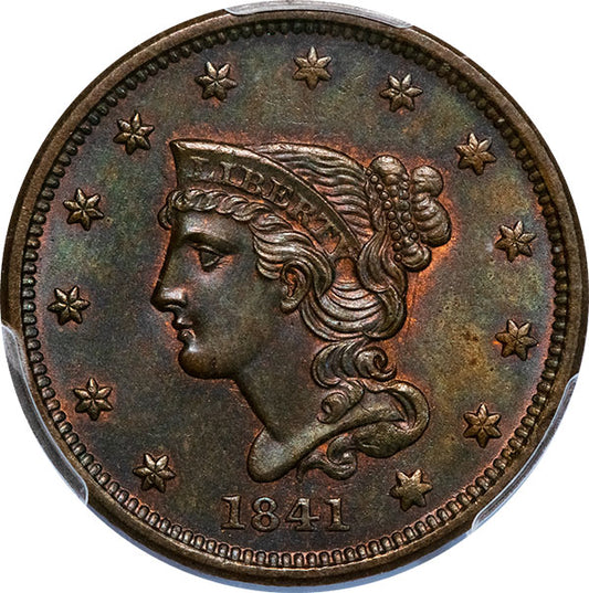 (1700) 1841 1C PCGS MS63BN CAC