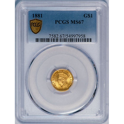 (7582) 1881 G$1 PCGS MS67