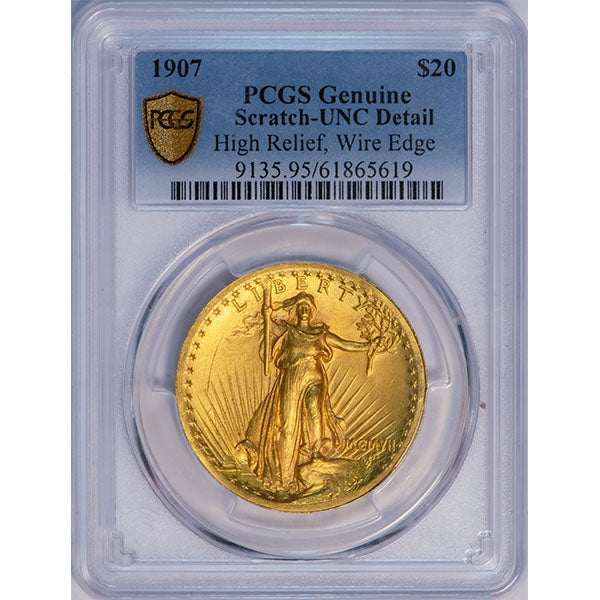 (9135) 1907 $20 PCGS Genuine UNC Detail