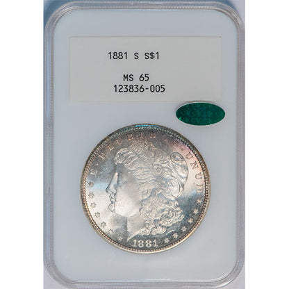 (7130) 1881-S $1 NGC MS65 CAC